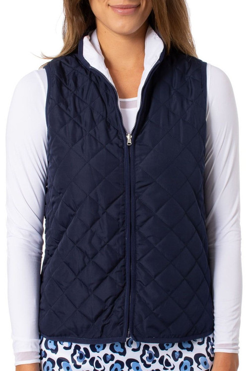 Golftini Reversible Wind Women's Golf Vest - Navy/White