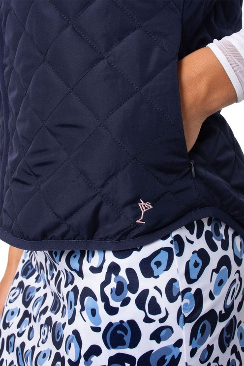 Golftini Reversible Wind Women's Golf Vest - Navy/White