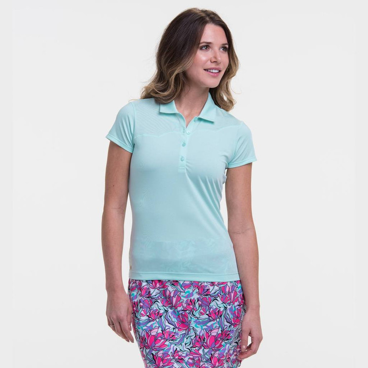 EP Pro NY Cap Sleeve Scallop Yoke Women's Golf  Polo - Waterlily