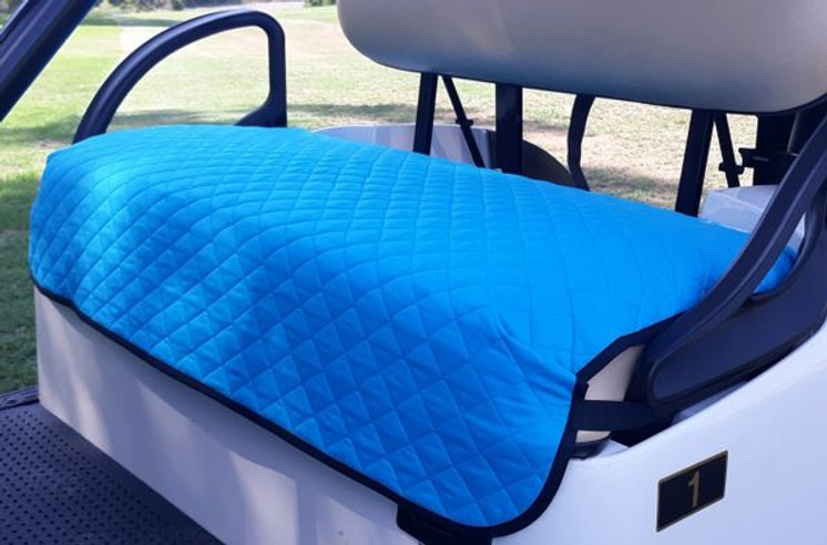 Golf Chic Golf Turquoise Quilted Cart Seat Cover with Black Binding