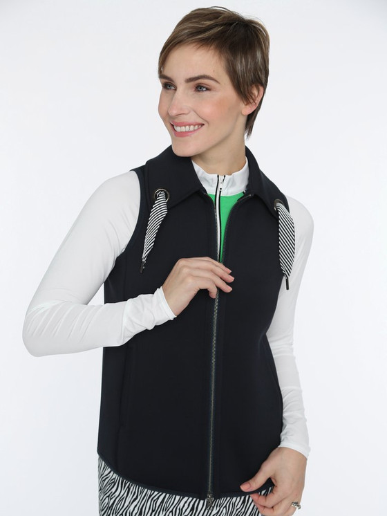 Belyn Key Grommet  Women's Golf Vest- Onyx