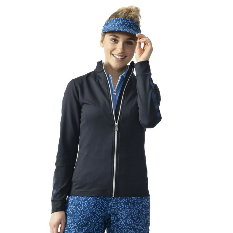 Daily Sports Anna Full Zip Half Neck Shirt - Navy 