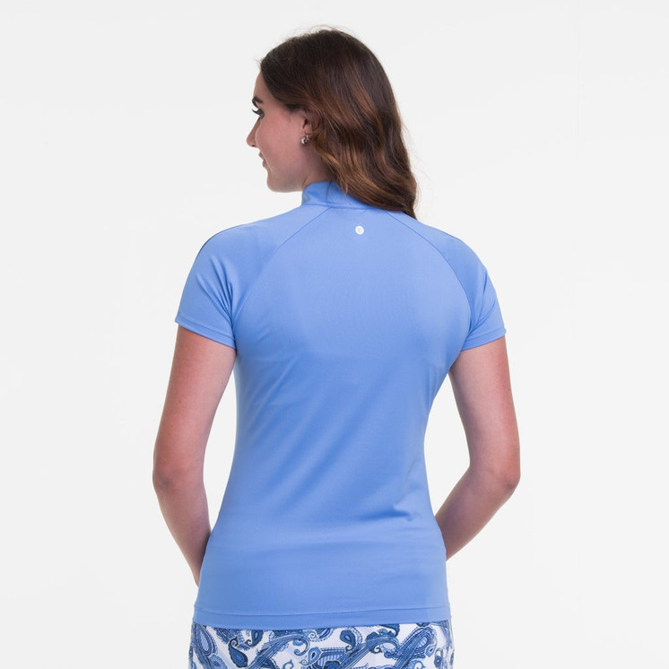 EP Pro NY Cap Sleeve Zip Mock W/ Contrast Women's Golf Polo - Liberty Multi