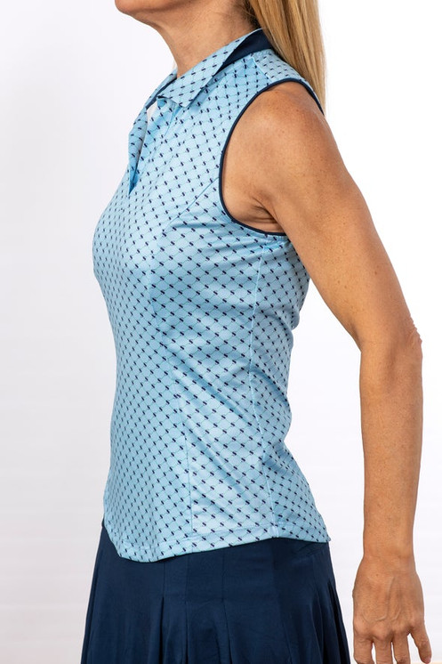 Scratch Seventy Erin Sleeveless Women's Golf Shirt - Blue Signature - FINAL SALE