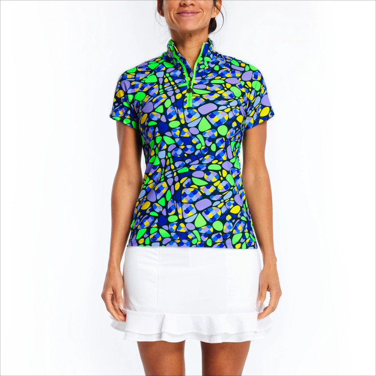 TZU TZU Lucy Women's Golf Top - Rolling Rocks