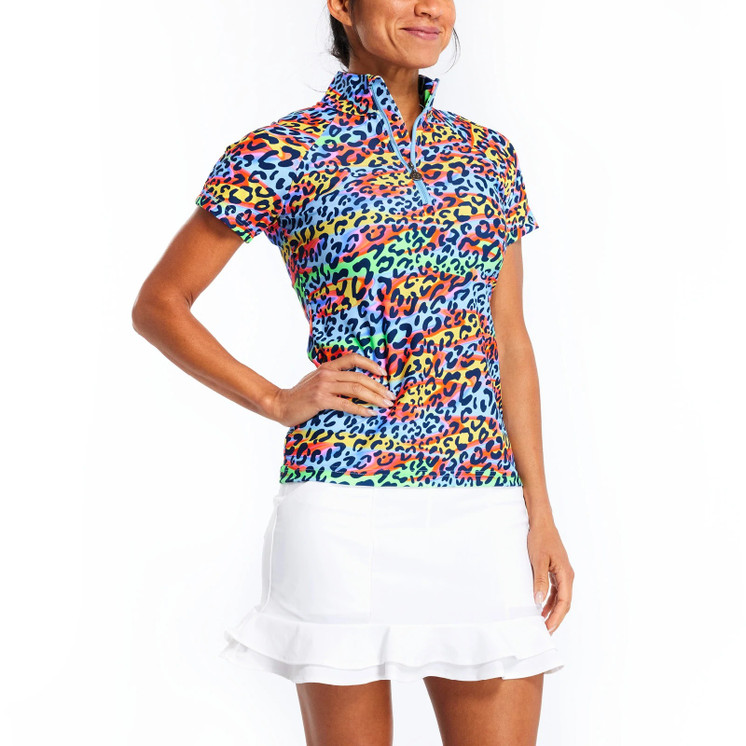 TZU TZU Lucy Women's Golf Top - Party Cat