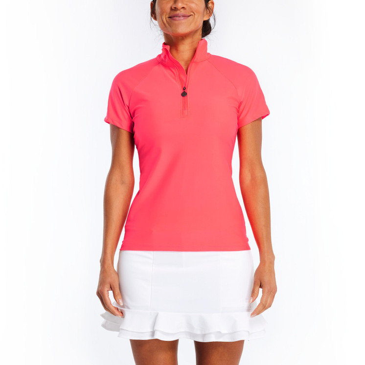 TZU TZU Sport Lucy Women's Golf Top - Hot Lava