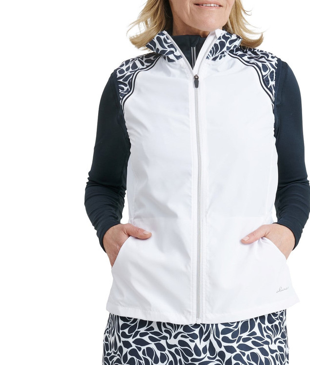 Abacus Sportswear Hills Stretch Wind Women's Golf Vest - white