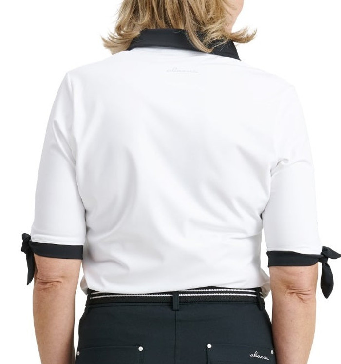 Abacus Sportswear Lily Half Women's Golf Sleeve Polo - white/black