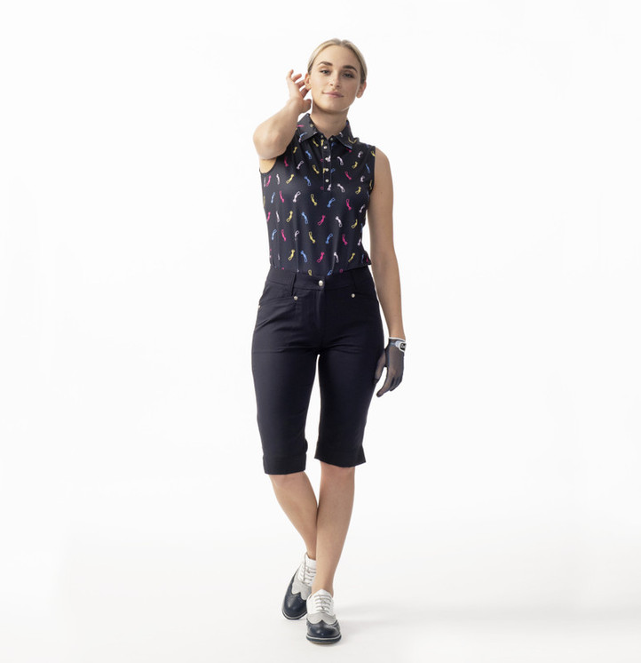 Daily Sports Chatty Sleeveless Polo Shirt Women's Golf Shirt - Navy