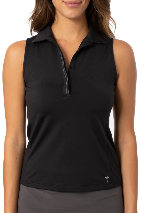 Golftini Sleeveless Fabulous Women's Polo - Black