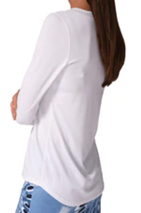  Golftini Long Sleeve Mesh Trim  Women's Skort - White