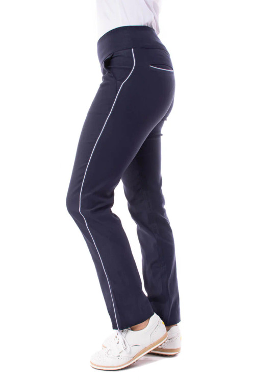 Golftini Trophy Pull-On Stretch Twill Women's Pant - Navy/White