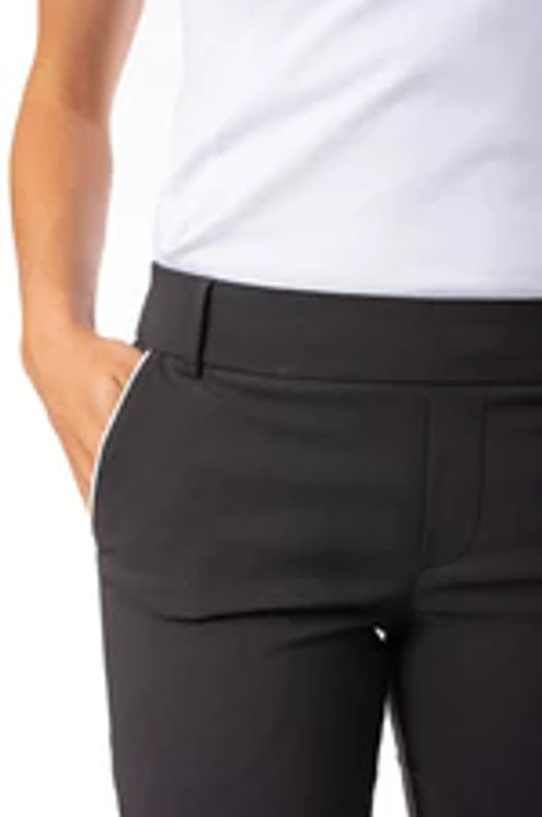 Golftini Pull-On Stretch Ankle Women's Pant - Black/White