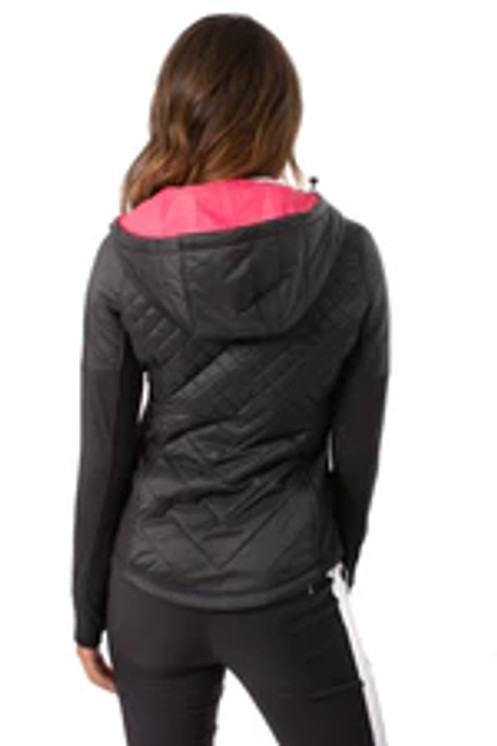  Golftini Hooded Windbreaker Women's Jacket - Black/Hot Pink