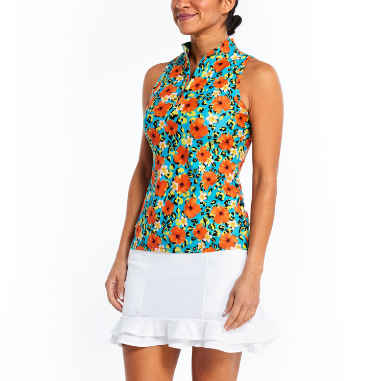 TZU TZU Bella Tropicana Women's Golf Top - Tropicana