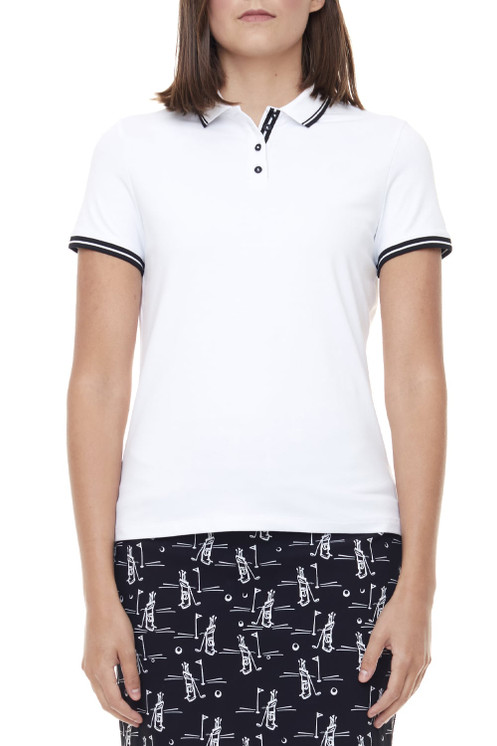 Swing Control Pique Short-sleeve Women's Polo Shirt - White