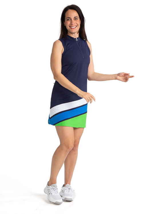 Kinona Tee To Green Sleeveless Golf Dress - Navy Blue