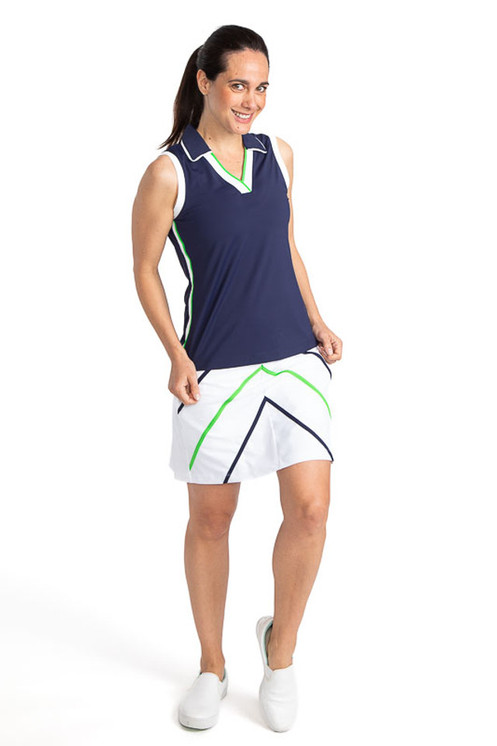 On Par Sleeveless Golf Top - Navy Blue