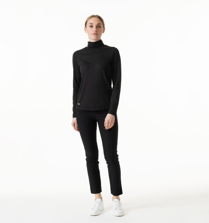 Daily Sports Agnes Long Sleeve Roll Neck Turtle Neck Polo Top - Black