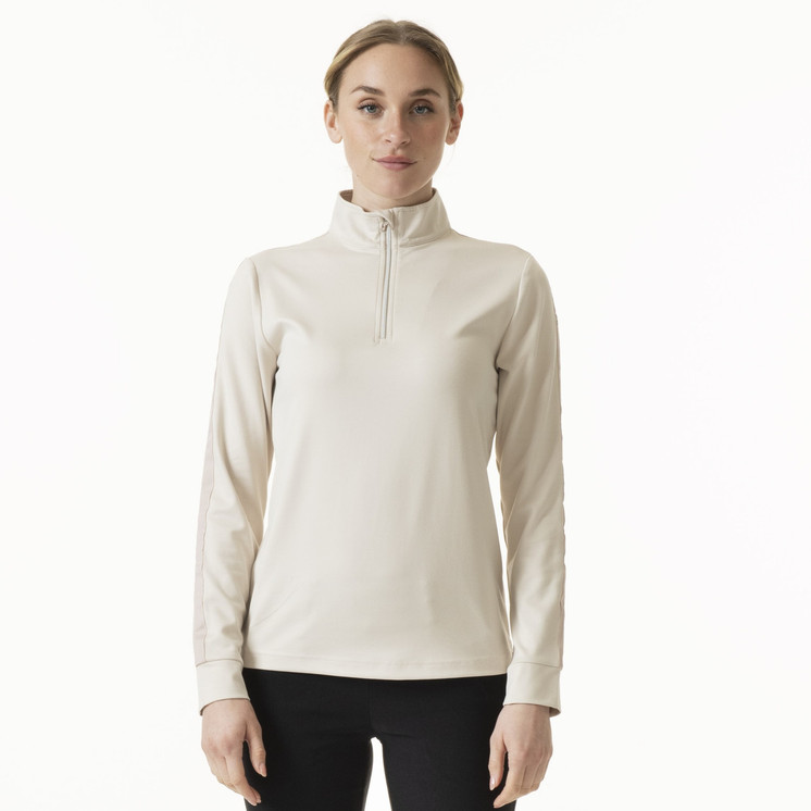 Daily Sports Anna Long Sleeve Half Neck Top - Raw Beige