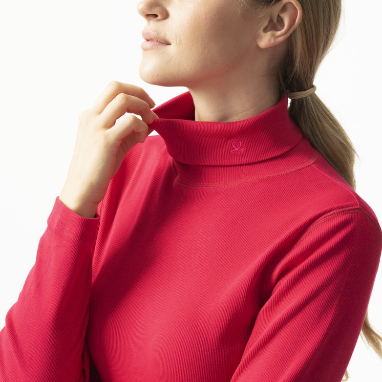 Daily Sports Maggie Long Sleeve Turtle Neck Top - Berry Red
