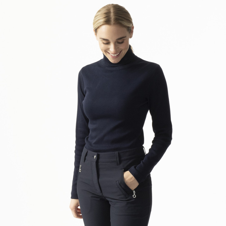 Daily Sports Maggie Long Sleeve Turtle Neck Top - Navy