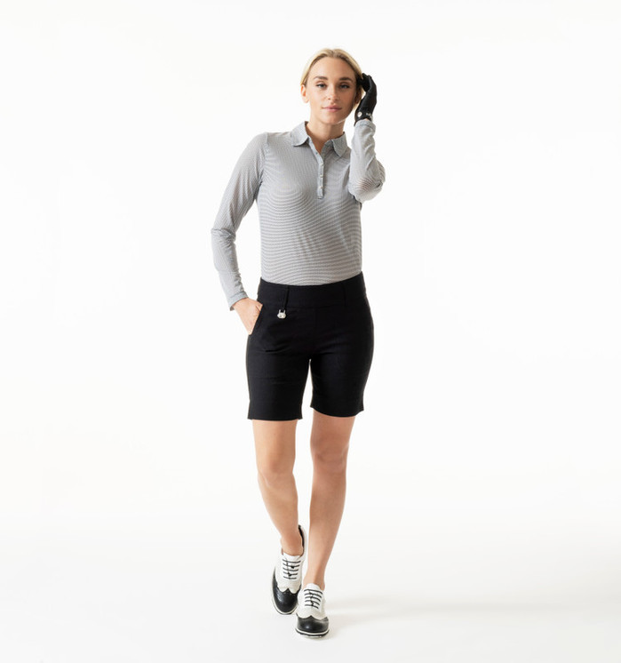 Daily Sports Carmela Long Sleeve Polo Shirt - Black