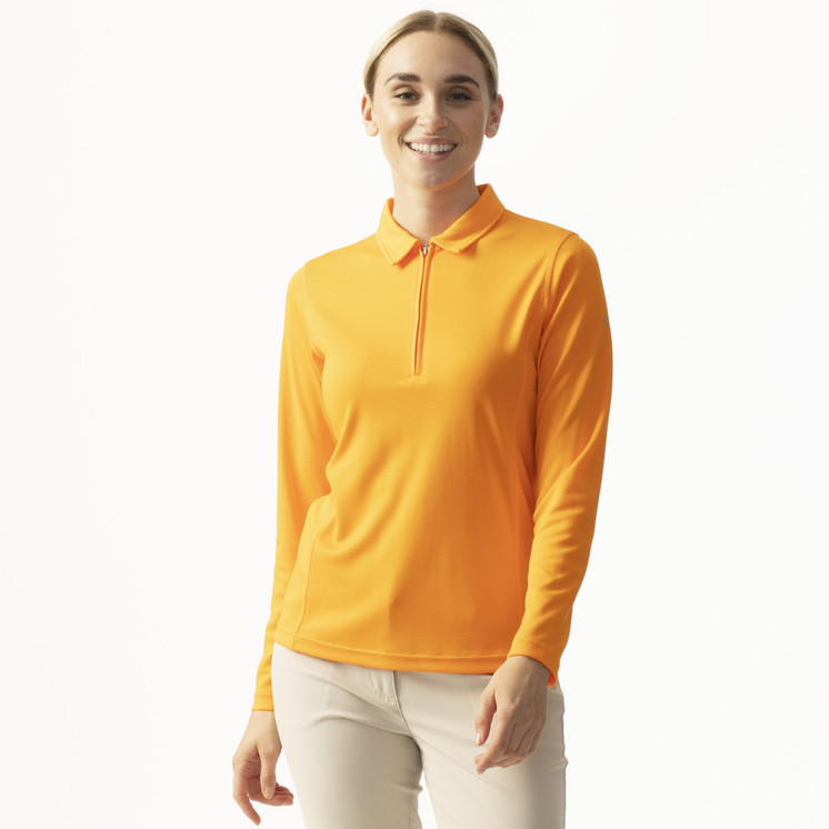 Daily Sports Macy Long Sleeve Polo Shirt - Candied Orange