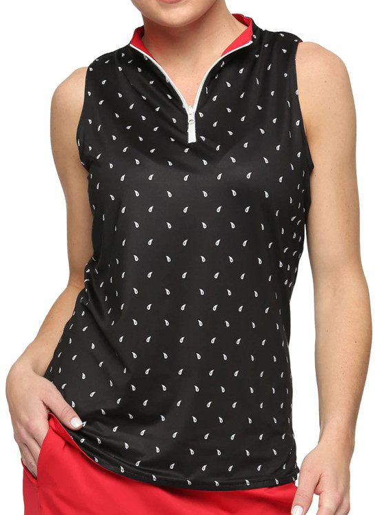 Belyn Key Reversible Sleeveless Women's Golf Shirt - Scarlet