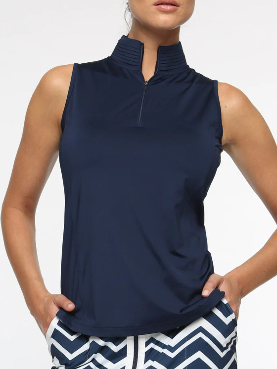 Belyn Key Bk Mock Sleeveless Women's Golf Shirt -  Ink