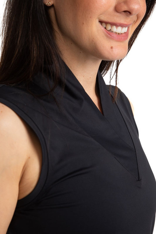 Kinona Light and Lovely Sleeveless Golf Top - Black