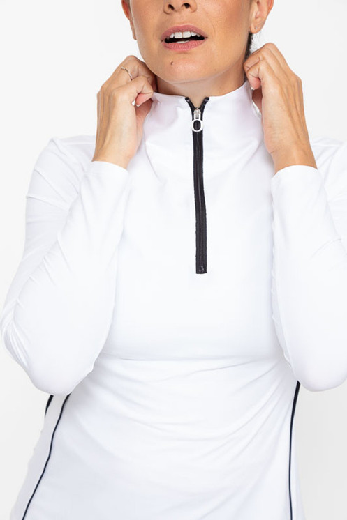 Kinona Keep It Covered Layering Longsleeve Golf Top - White