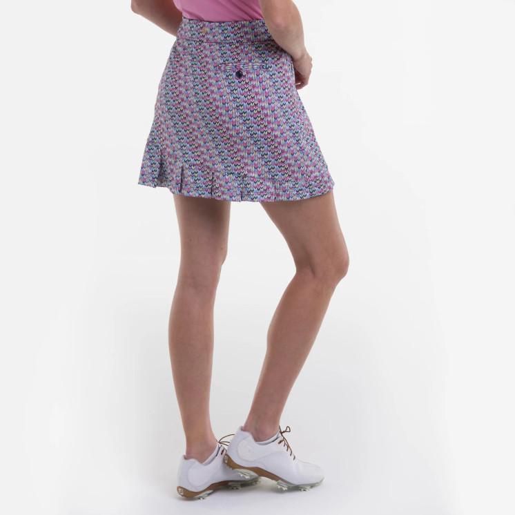 EP Pro NY 17 1/2 Inch Chevron Print Skort Women's Golf Skirt - Slate Multi