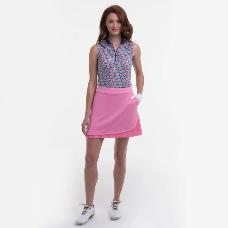 EP Pro NY 17 1/2 Inch Skort W/ Pleat  Women's Golf Skirt - Bermuda Pink