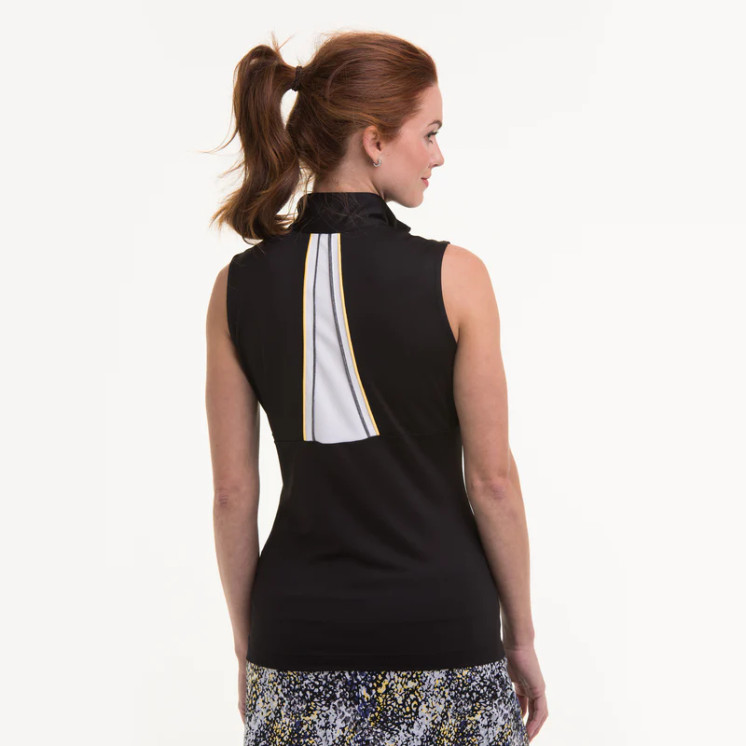 EP Pro NY Sleeveless Convertible Collar Women's Golf Polo - Black Multi