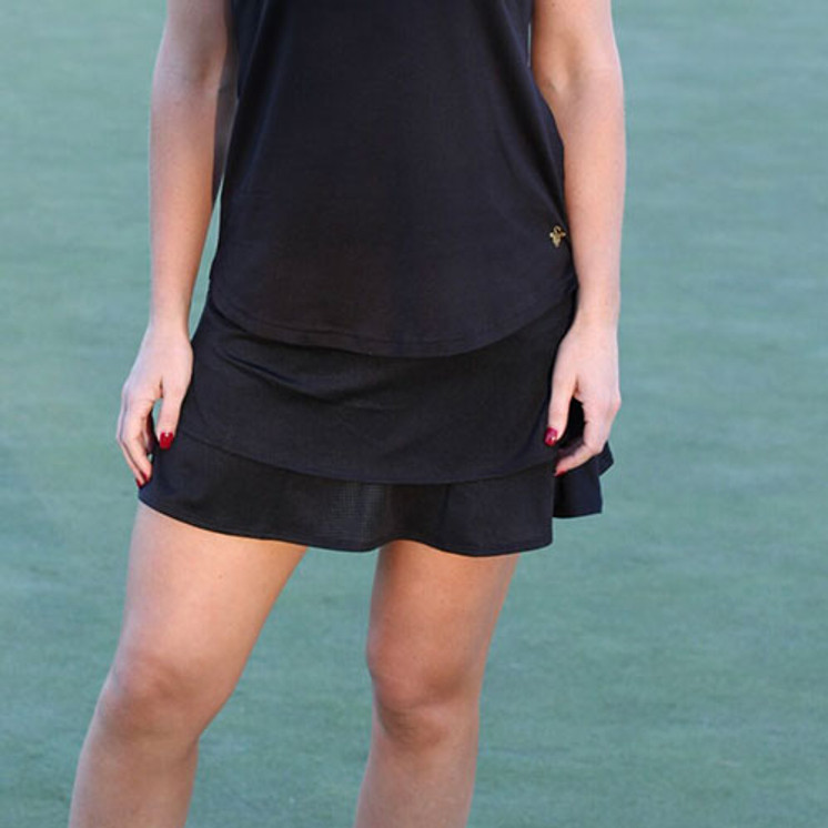 Red Belly Active Women's Golf Clothes | Flip Golf Skort - Black