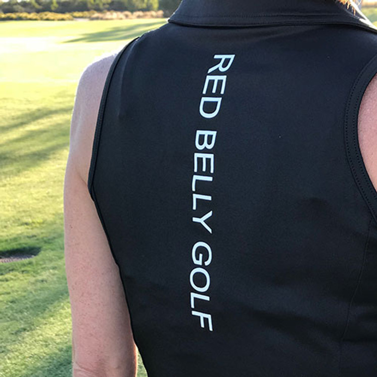 Red Belly Active Women's Golf Clothes | Sleeveless Women's Golf Polo - Jet Black