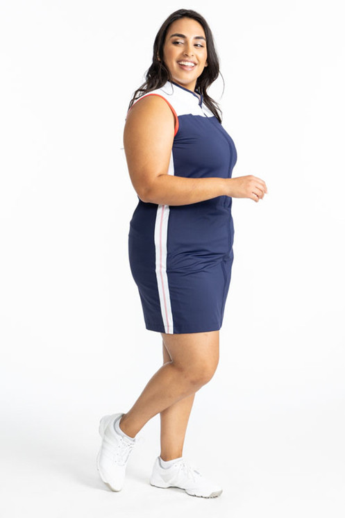 Kinona Clubhouse Women Sleeveless Golf Dress - Navy Blue