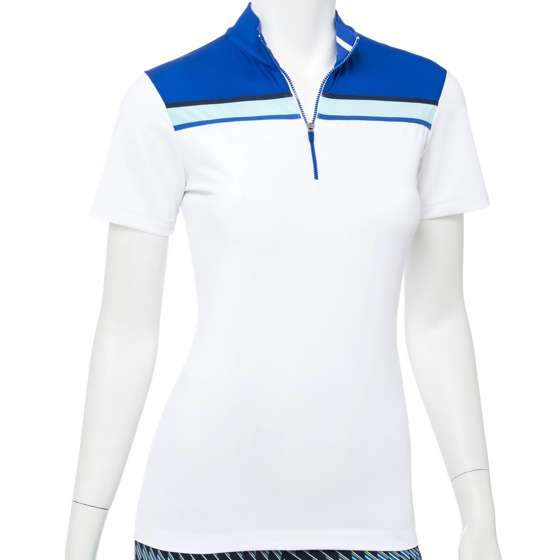 EP Pro NY Elbow Sleeve Zip Mock Women's Golf Polo - Fore Ladies