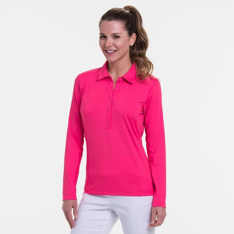 EP Pro NY Elbow Sleeve Zip Mock Women's Golf Polo - Fore Ladies