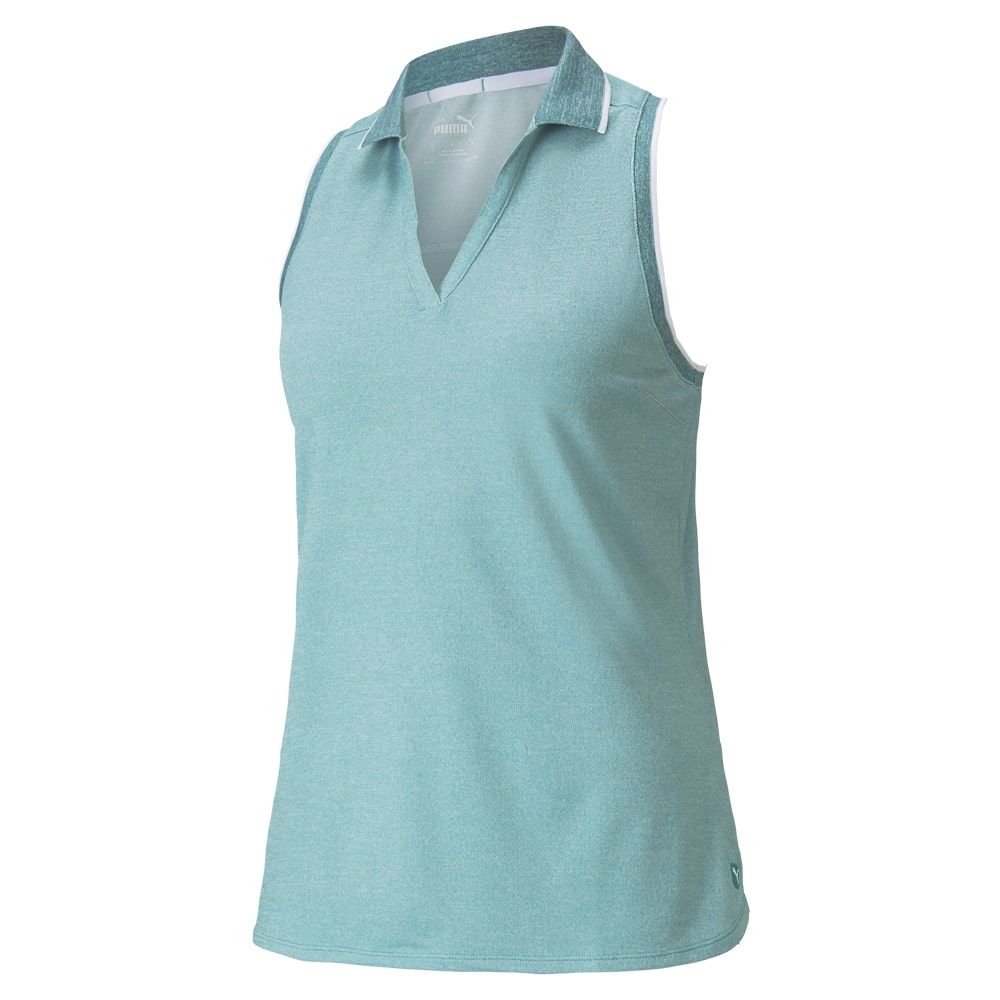 Puma Women's Mattr Sprinter Golf Polo - Teal - Fore Ladies - Golf Dresses and Clothes, Tennis Skirts and Outfits, and Fashionable Activewear