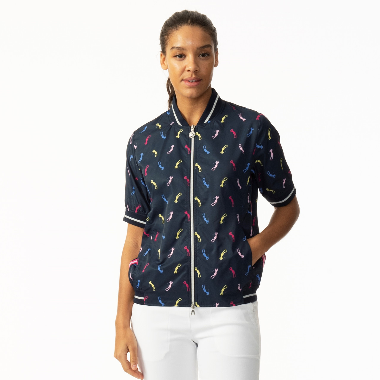 Daily Sports Chatty Short Sleeve Wind Women's Golf Jacket - Navy - Fore - Golf Dresses and Tennis Skirts and Outfits, and Activewear