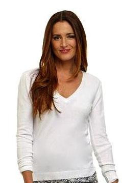 white v neck sweater women's