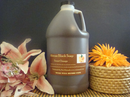 Sweet Orange - RAW LIQUID AFRICAN BLACK SOAP 64 OZ (1/2 GALLON) 