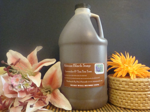 Lavender & Tea Tree - RAW LIQUID AFRICAN BLACK SOAP 64 OZ (1/2 GALLON) 