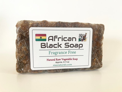 100% Natural Raw African Black Soap Bar Approx. 8-9 oz 
