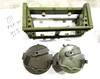 230909-01:  Original WW2 dated Basket Drum and Carrier Set  (Yugo Repainted)  (SHIPS FREE in Lower 48)