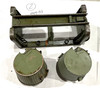 230909-02:  Original WW2 dated Basket Drum and Carrier Set  (Yugo Repainted)  (SHIPS FREE in Lower 48)