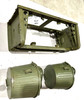 230909-14:  Original WW2 dated Basket Drum and Carrier Set  (Yugo Repainted)  (SHIPS FREE in Lower 48)